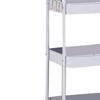 3 Tier Utility Rolling Cart with Caster Wheels Movable Multifunctional Storage Cart for Kitchen Bathroom
