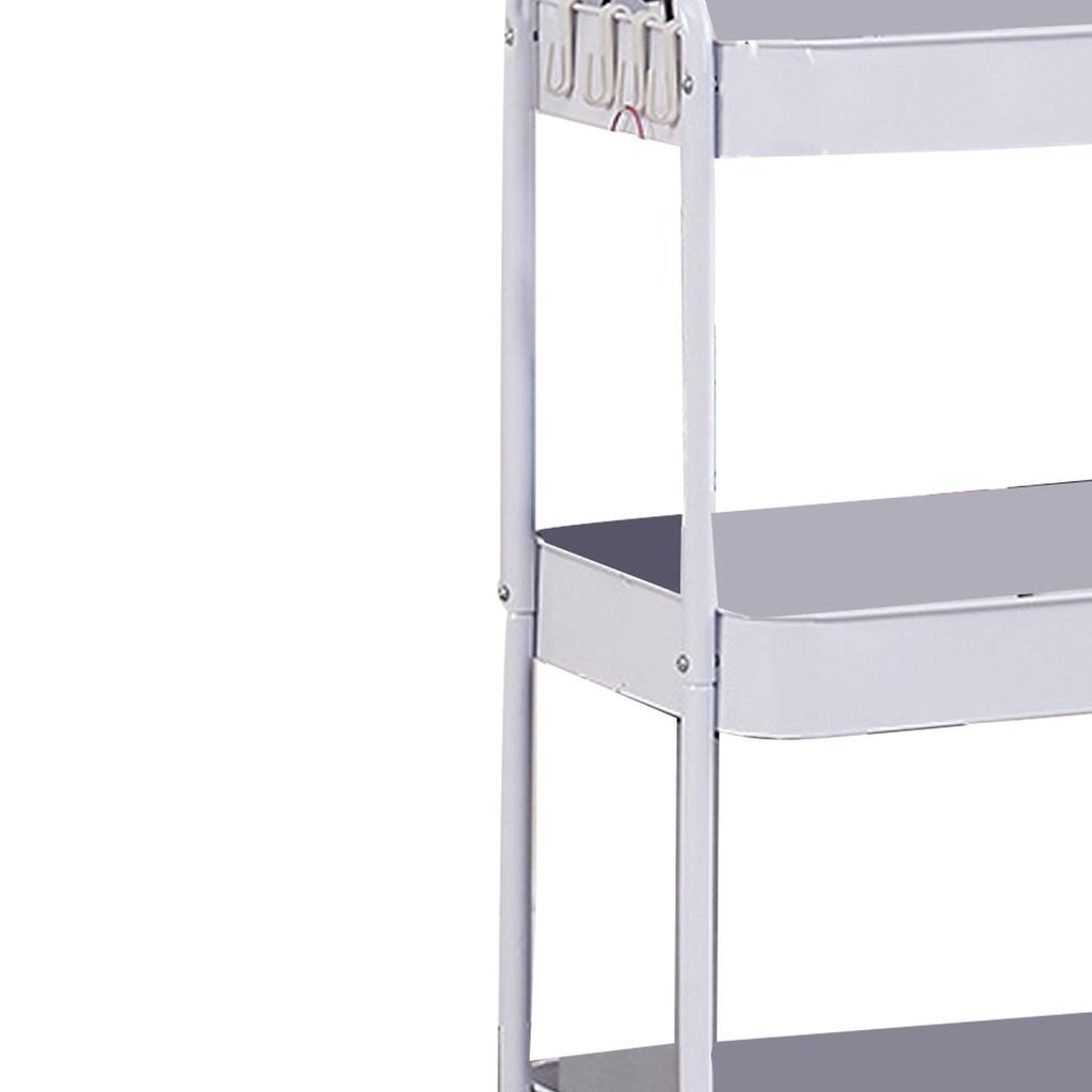 3 Tier Utility Rolling Cart with Caster Wheels Movable Multifunctional Storage Cart for Kitchen Bathroom