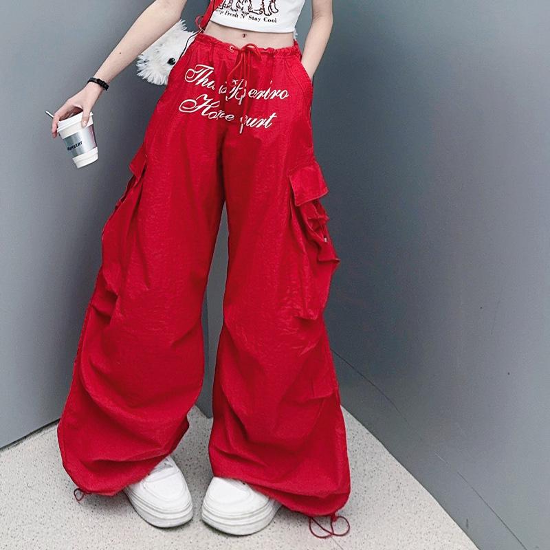 

Комплект из двух предметов: футболка с принтом щенка в американском стиле и вышитые брюки карго, весна/осень 2025 150 cm