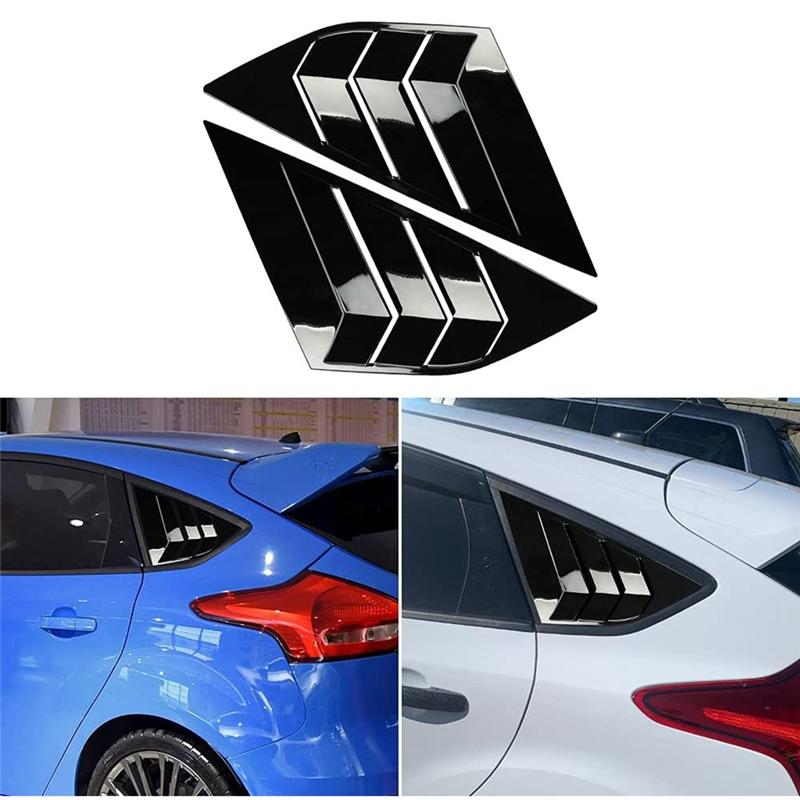 Rear Side Window Louvers For Ford Focus ST RS MK3 Hatchback 2012-2018 Accessories Air Vent Scoop Cover-A02G