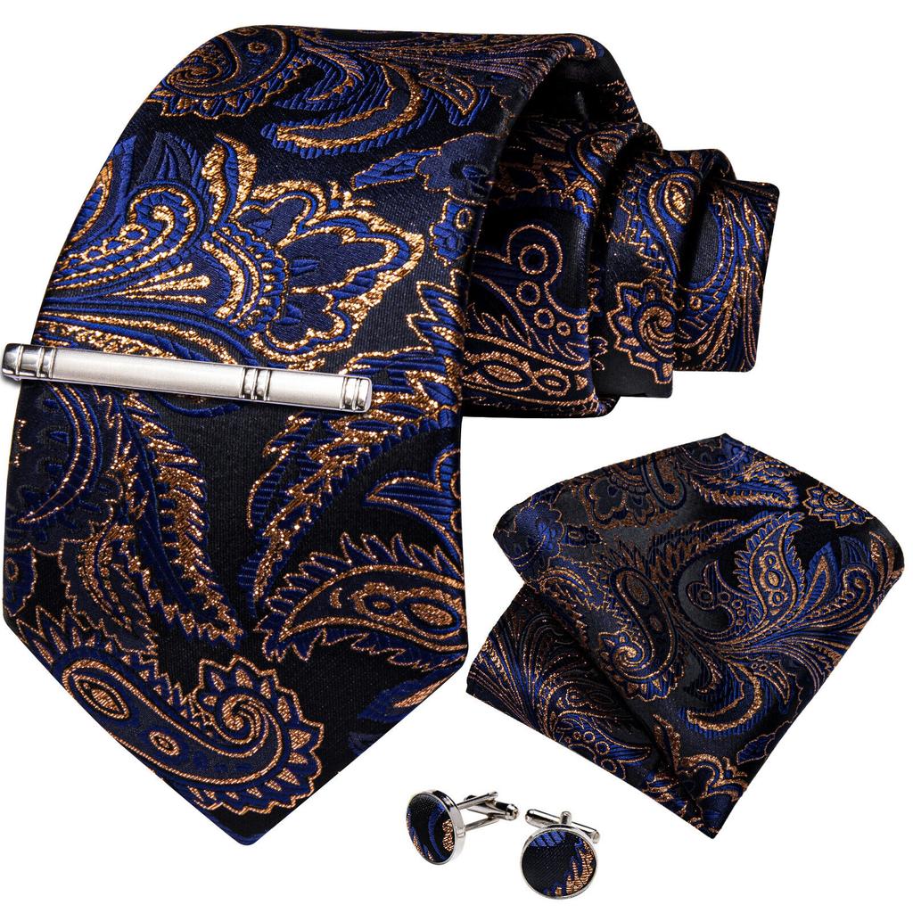 Slik Herren-Krawattenklammer-Set, rot, Schnee, Krawatte, Einstecktuch, Manschettenknöpfe, Hochzeit, Party, USA