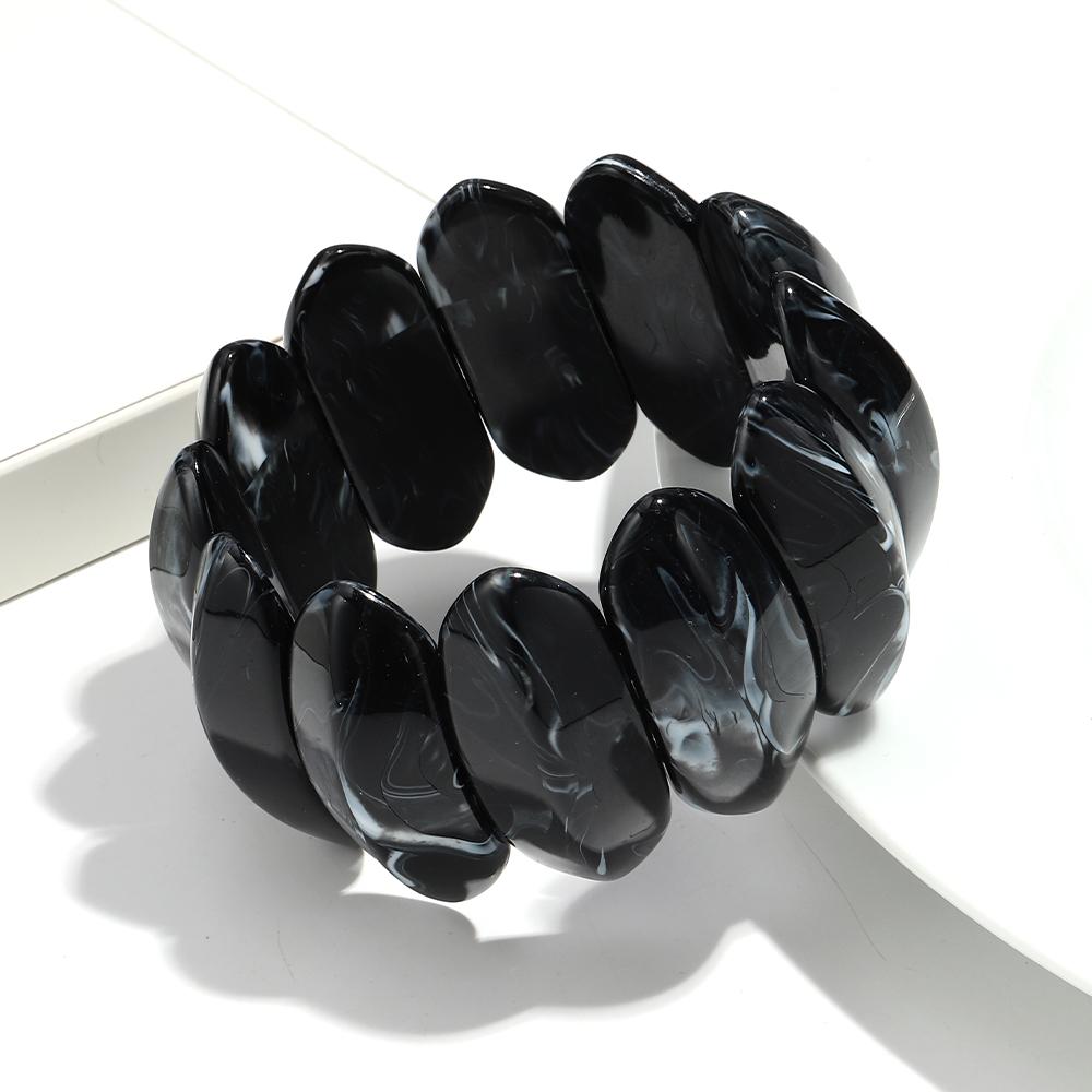 Vintage Acrylic Amber Elastic Geometric Bracelets Bangles for Women Stretchy Resin Big Cuff Bracelet Designer Jewelry 2025