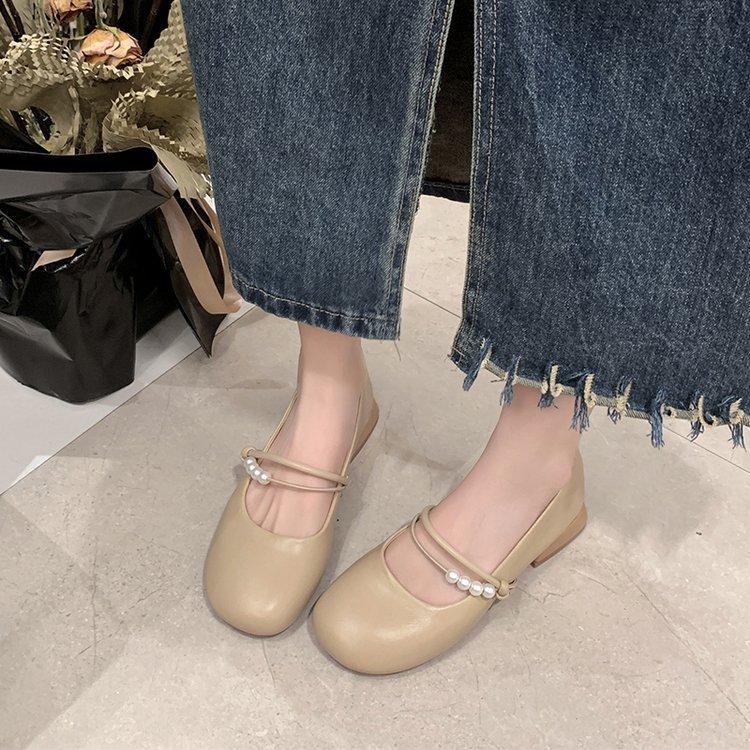 Soft Bottom Round Head Flat with Mary Jane Single Shoes Spring and Summer Elegant Grandmother Shoes