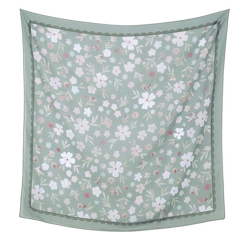 Malaysia Floral Printed 110 Square Scarf Muslim Hijab Women Elegant Shawls Ladies Casual Headscarf Turban Kerchief  Wholesale