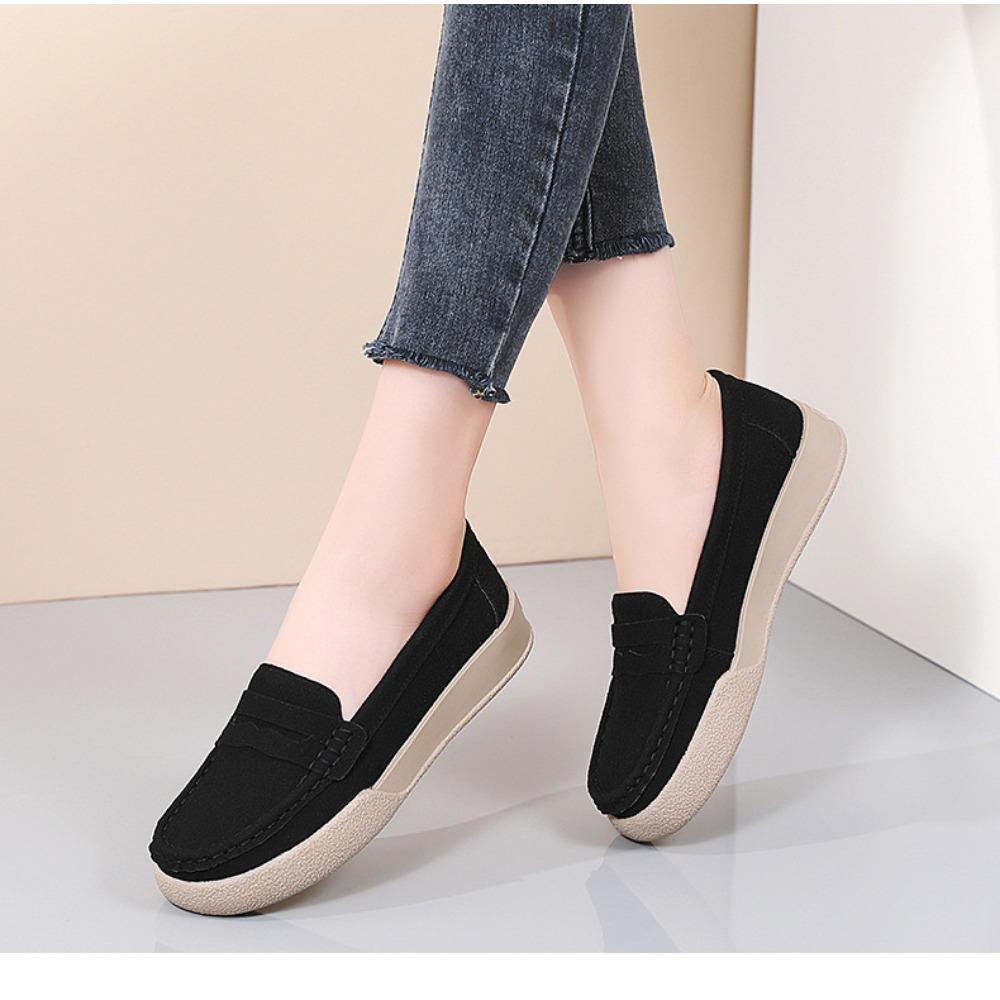 Женские весенние кожаные мокасины с закрытым носком для мам среднего и пожилого возраста — фото 12