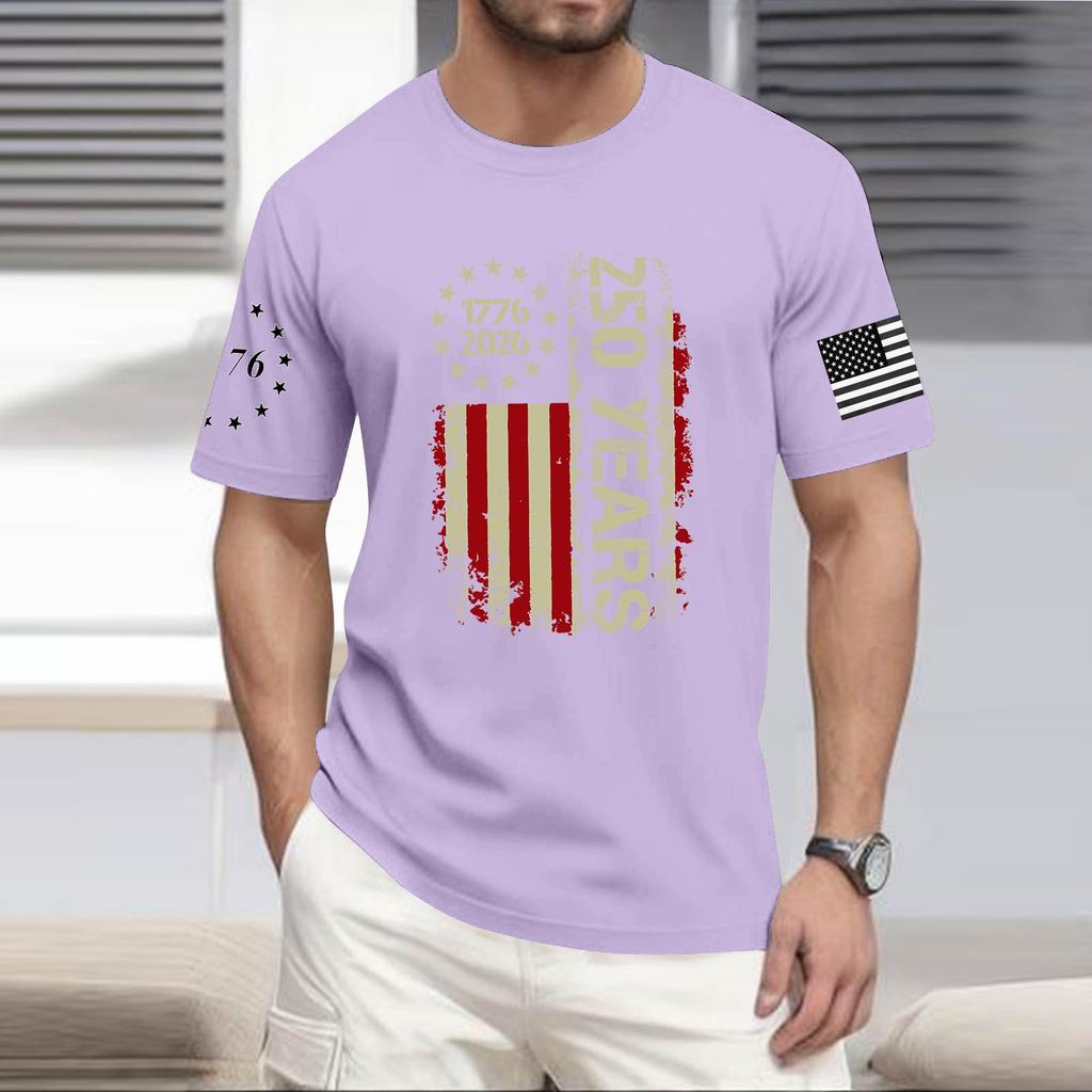 Men's Casual Round Neck Lightweight Short-Sleeve Top