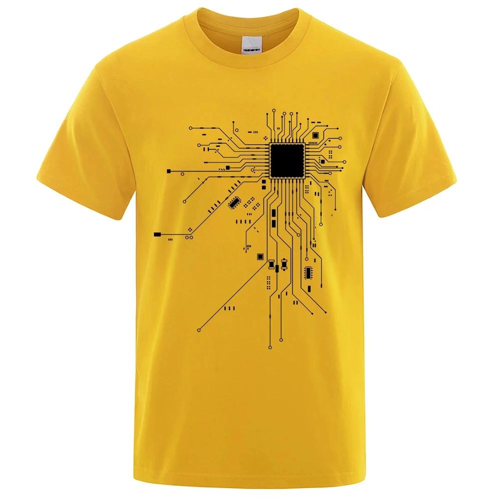 

CPU Processor Circuit Diagram Футболка Чоловіча літня бавовняна футболка Чоловічі смішні топи Модні футболки Homme Брендовий одяг унісекс C99 XXXXXL зелений