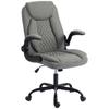 Linen Look Computer Desk Chair Executive Office Chair With Flip Up Armrests And Thick Cushion Grey