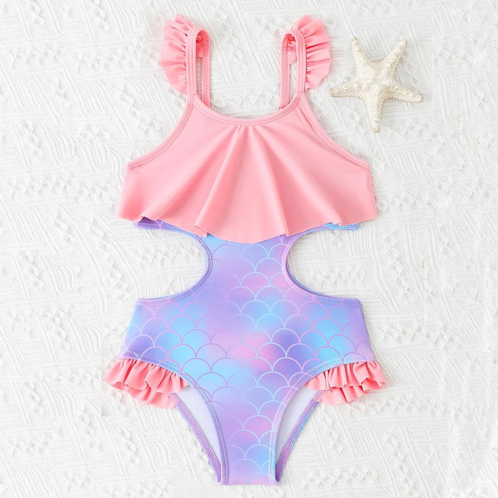 2026 Cute Girls' One-Piece Swimwear - Small & Medium Children's Bikini