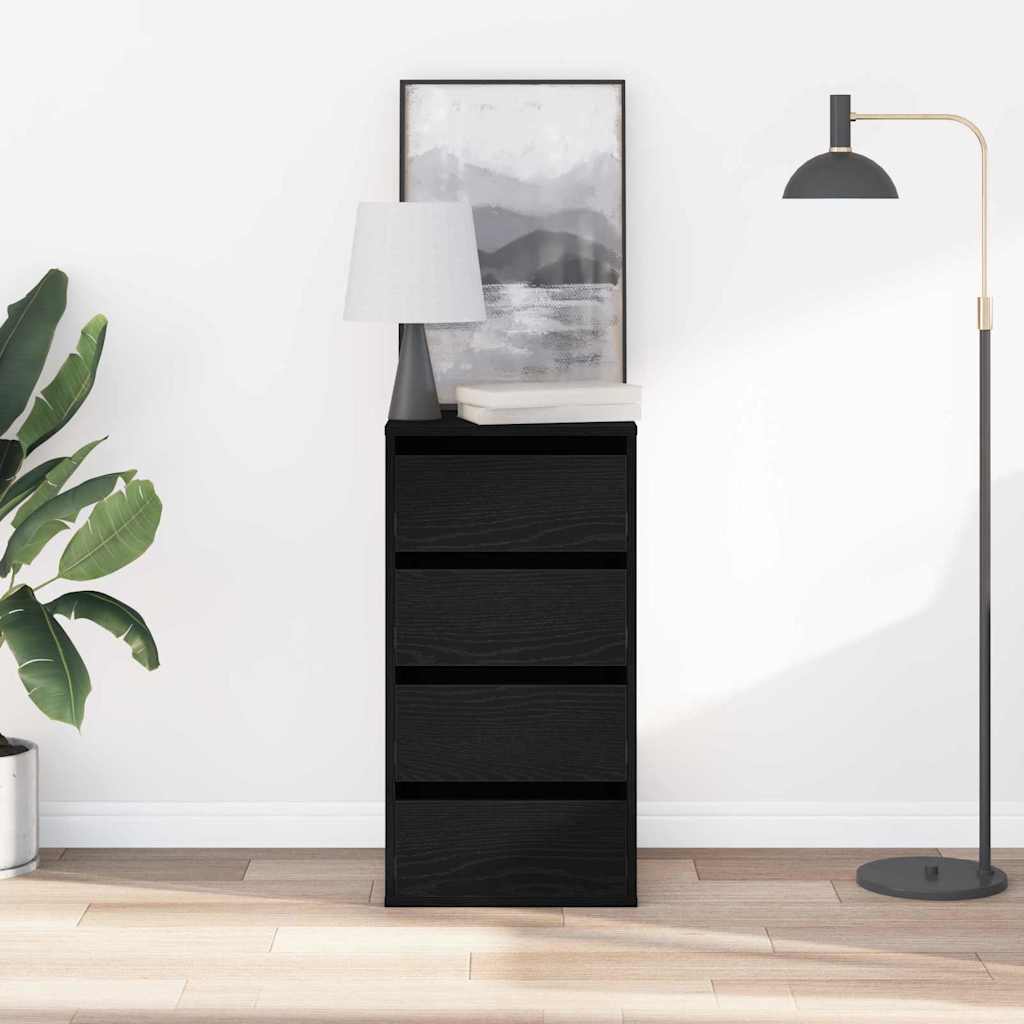 Drawer Cabinet Black 40 x 41 x 76 cm Engineered Wood