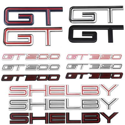 Car Rear Trunk Emblem Sticker Metal Letter Badge for GT GT350 GT500 Shelby Fiesta Focus Mondeo Kuga Ranger Mustang