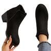 Large size thick heel round head suede Martin boots women's autumn and winter new fashion mid-heel side zipper short boots