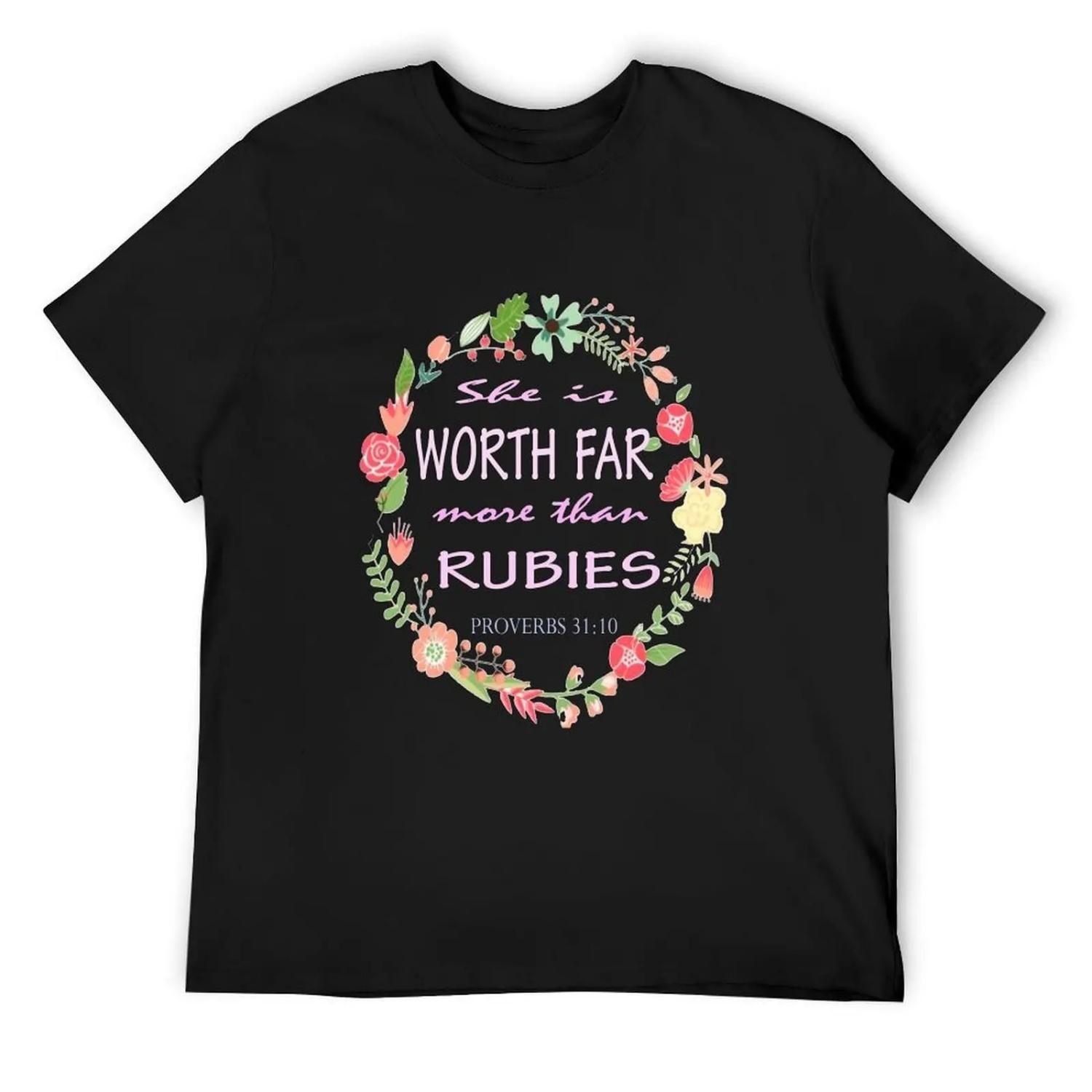 

Bible Verse Proverbs 31_10 T-Shirt oversized t shirt summer 2025 valentines clothes workout shirts for men XXXXXL чорний