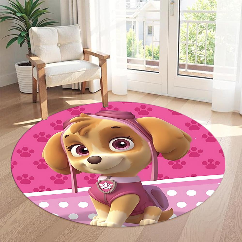 Paw Patrol Round Floor Mat Suitable for Living Rooms Game Room Study Room Bedrooms Antislip Round Carpet Decorate Offices Spiritual Gift
