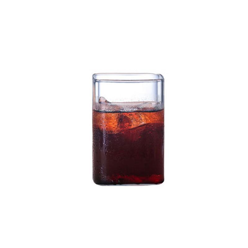 Qitai Square Heat-Resistant Glass Drinking Cups, 500ml (Set of 2)