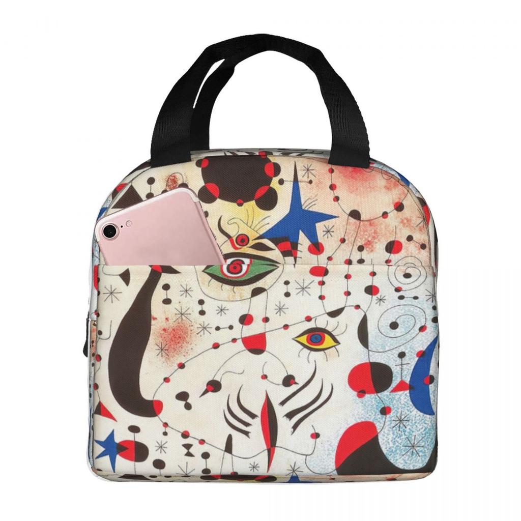 Joan Miro Insulated Lunch Bag for Women Kids Portable Food Boxes Thermal Lunch Box Tote