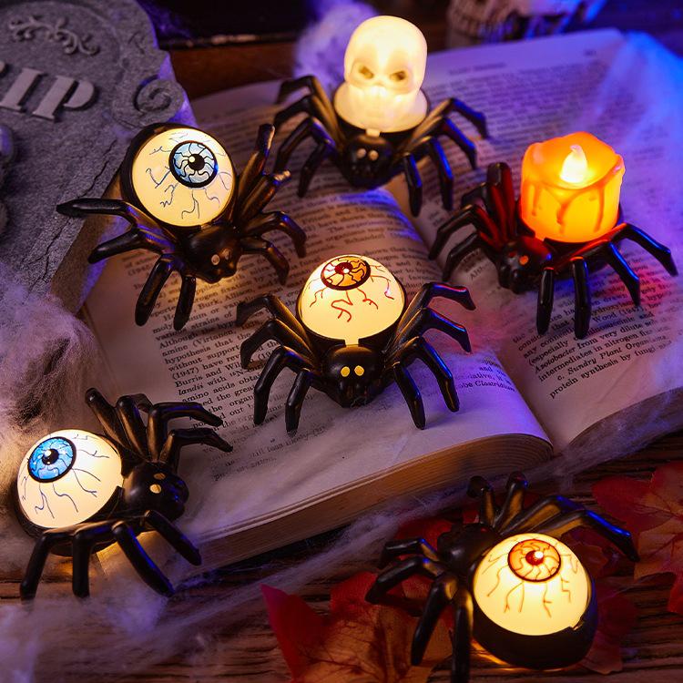 LED Halloween Pumpkin and Spider Candle Lights for Kids - Festive Atmosphere & Decoration Gift