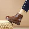 Autumn and winter velvet short boots thick-soled side zipper round head winter boots short flat-bottomed fashion boots