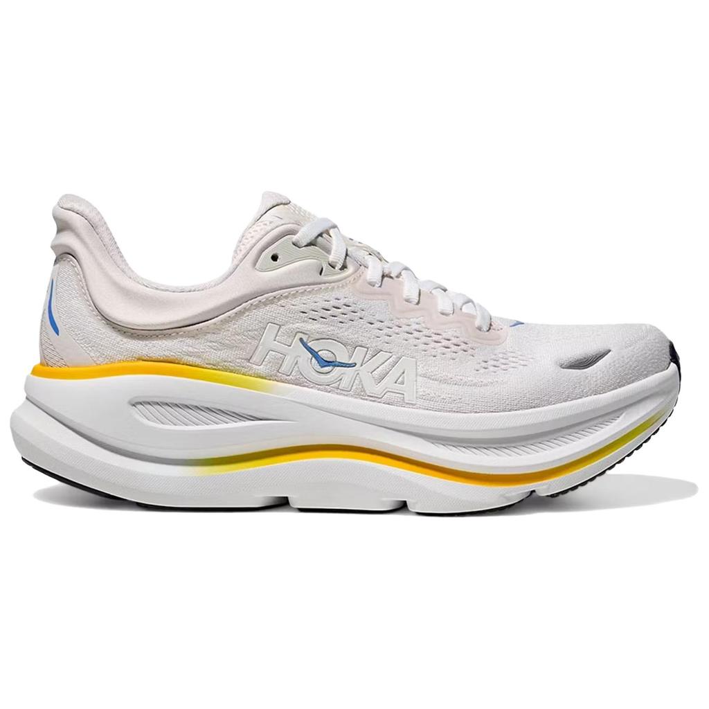 New HOKA ONE ONE Bondi 9 Abrasion Resistant Low top Running Shoes Women's White 1162012-WGRT