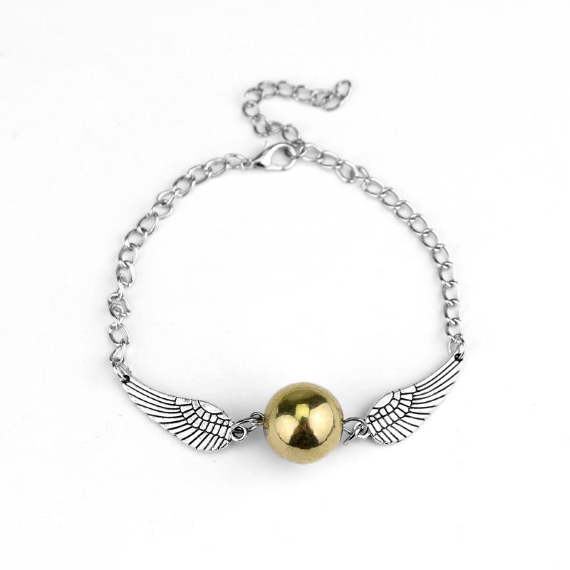 Harry Potter Deathly Hallows Bracelet: Electroplated Gold Snitch Design