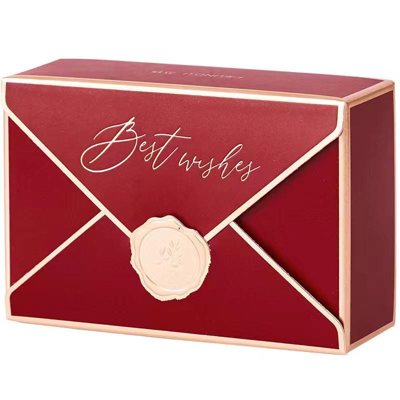 European Style Wedding Candy Box with Sealing Wax Stamp and Gold Foil, Multi-color Small Gift Packaging Box