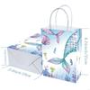 12 Pieces Mermaids Party Bags with Handle for Easy Carrying Gift Packaging Bags 6XDE