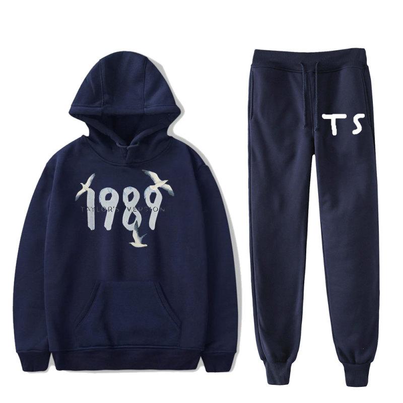 

1989 Merch Taylor Новий альбом Merch Толстовки Комплекти Худі зі шнурками Толстовки з капюшоном для обличчя Світшоти Спортивні штани S темно-синього кольору