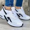 Single shoe European and American new fashionable low top shoes Dad round toe mid heel lace up mesh casual style sports shoes
