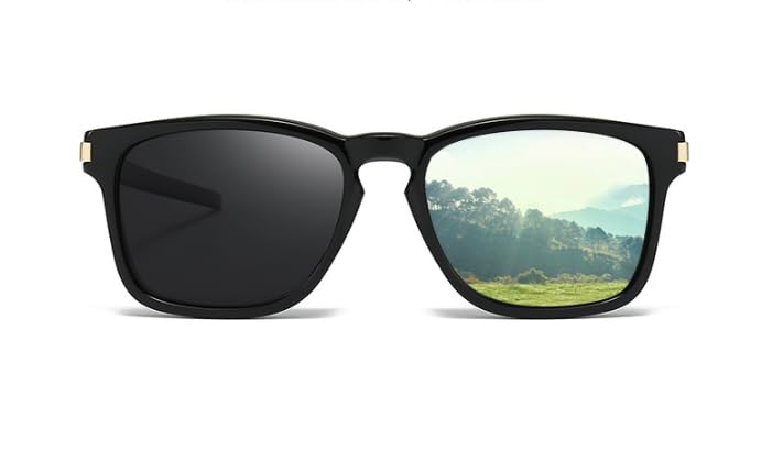 Polarized Photochromic Sunglasses for and Strong UV Protection Fishing, Driving, Sports, Ultra-Lightweight, Light, (Gold/Black)