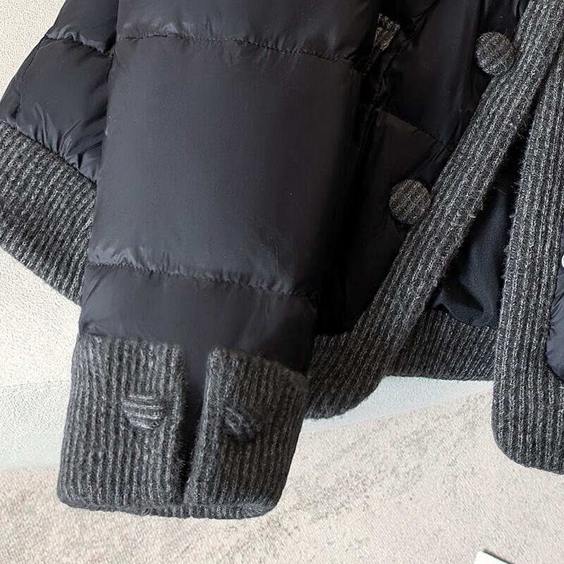 Sibaoshe Women's Contrast Panel Lapel Down Jacket