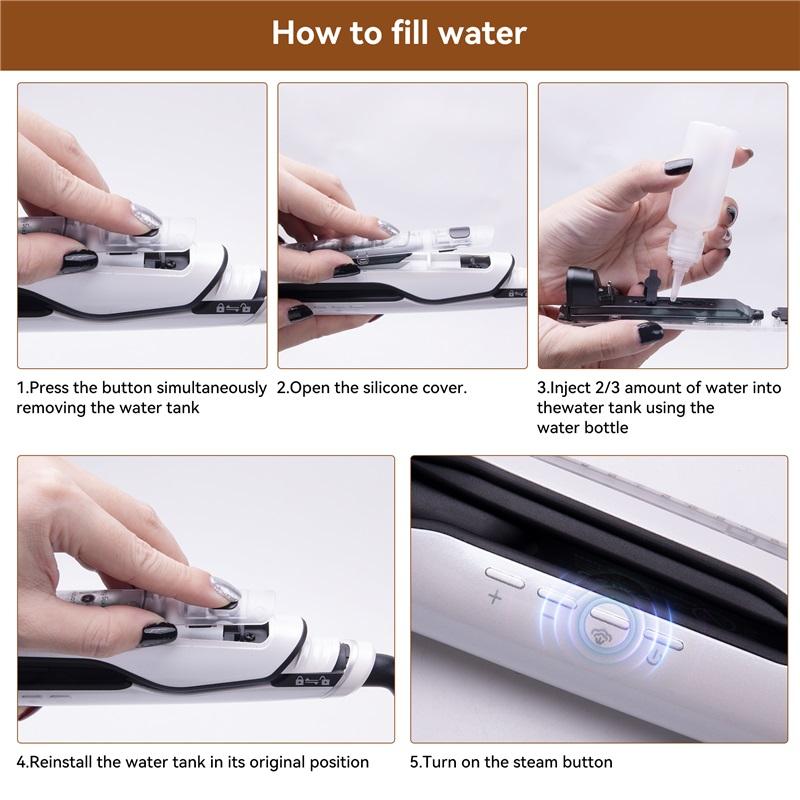Steam Hair Straightener Professional Electric Ceramic Wide Hair Curling Flat Iron Hair Plates Lcd Display Hot Comb Straightening