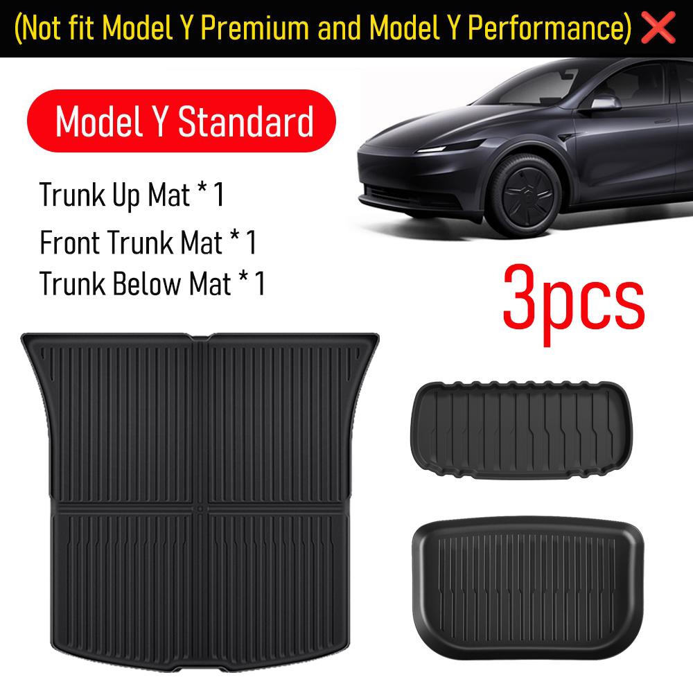 Floor Mats for Tesla Model Y Standard  2026 Trunk Mat Cargo Liner Backrest Mats Accessories [Not Fit Premium and Performance]