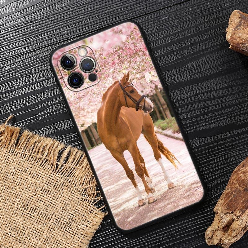 Galloping Horse Animal Funda For Iphone 14 Case For iPhone 15 11 12 13 Mini 14 Pro Max XS X 7 8 Plus 15 Cases Soft Cover Horses