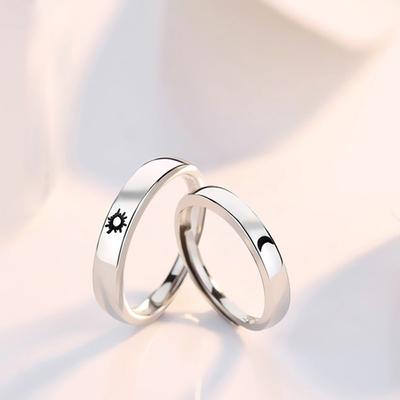 Trendy Wedding Party 1 Pair Women Men Finger Rings Set Sun Moon Ring Couple Jewelry Engagement Ring