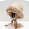 Simple Suede Velvet Lei Feng Hat Winter Men's and Women's Fleece Thickened Outdoor Cycling Ear Protection Warm Bucket Hats Thick Basin Hats