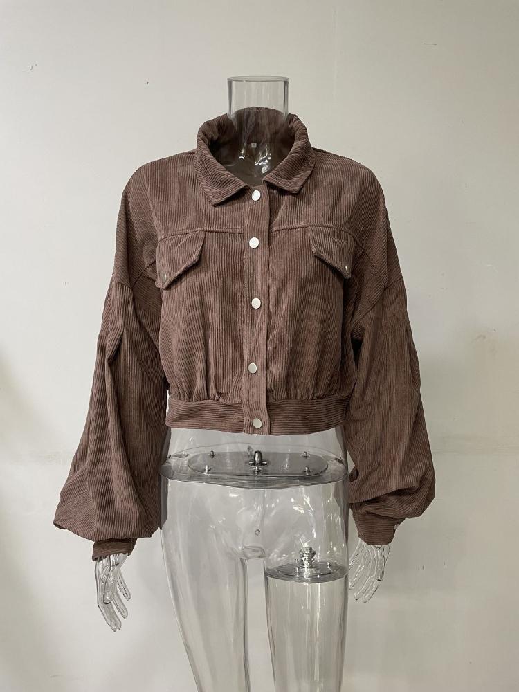 Y2K Vintage Jacket Women Autumn Winter Coat Fashion Casual Elegant Loose Short Balloon Sleeves High Street Amercian Jackets