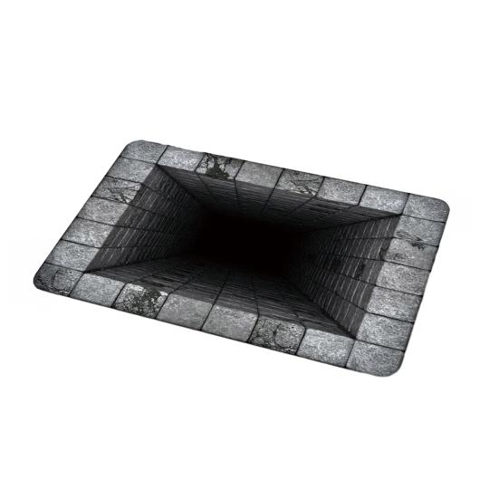 Optical Illusion Rug Non-Slip 3D Visual Trap Floor Mat Bottomless Hole Design Doormat for Entrance Living Room Playroom Office