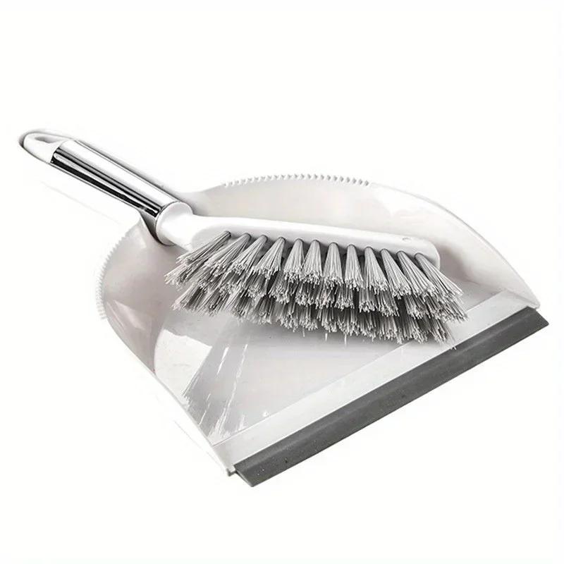 

Mini Dustpan and Brush Set Hand Brush Dust Pan Table Cleaning Brush Sweep Broom for Home Computer Keyboard Desktop Table Clean білий