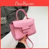 Solid Pu Color Crossbody Bag Women With Lock Closure Mobile Pocket Casual Use