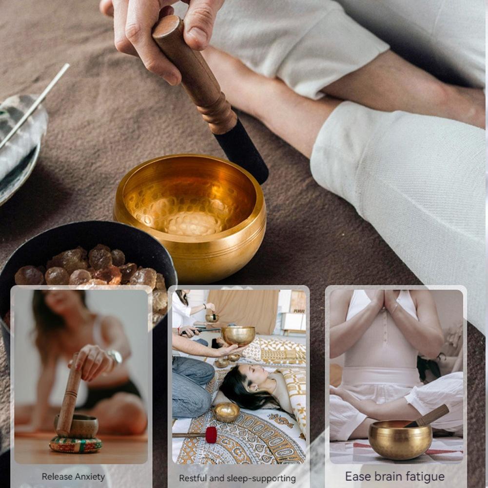Tibetan Singing Bowl Set Meditation Sound Bowl Yoga Meditation Chanting Bowl Unique Spiritual Gifts for Women and Men