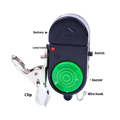 Alarme de Mordida para Vara de Pesca Alerta Sonoro Acessórios de Sino de Pesca Indicador de Alarme de Pesca Elétrico Com Luzes LED