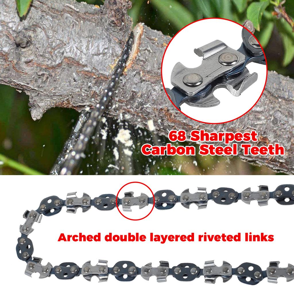 53 Inch Hand Rope Chain Saw Sharp Manual Tree Limb Chain Saw with 68 Teeth Folding Pocket Rope Chainsaw Tree Cutting Tool