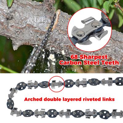 1Set 53 Inch Hand Rope Chain Saw Sharp Manual Tree Limb Chain Saw with 68 Teeth Folding Pocket Rope Chainsaw Tree Cutting Tools