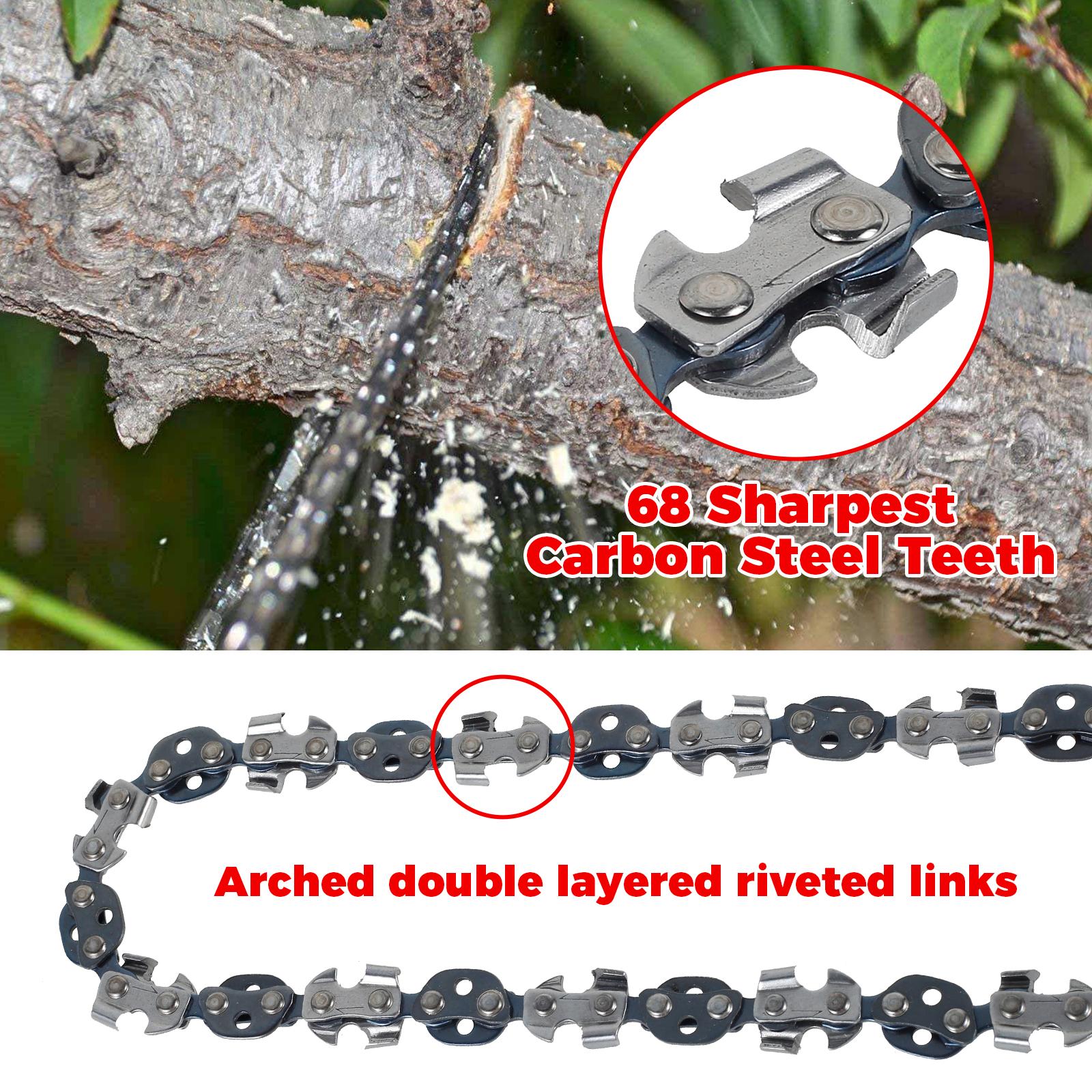 1Set 53 Inch Hand Rope Chain Saw Sharp Manual Tree Limb Chain Saw with 68 Teeth Folding Pocket Rope Chainsaw Tree Cutting Tools
