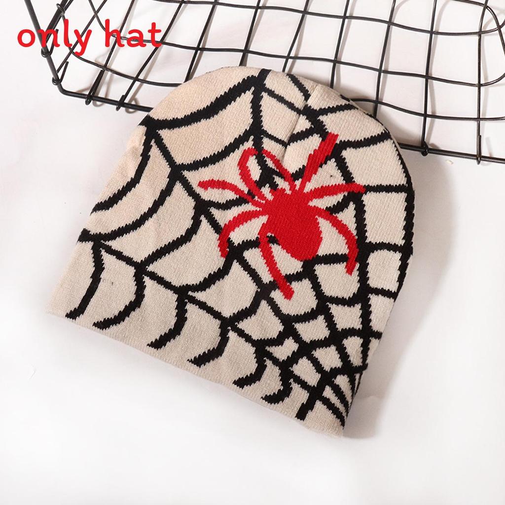 Spider Pattern Knit Beanie For Men And Women Warm Streetwear Fashion 2023