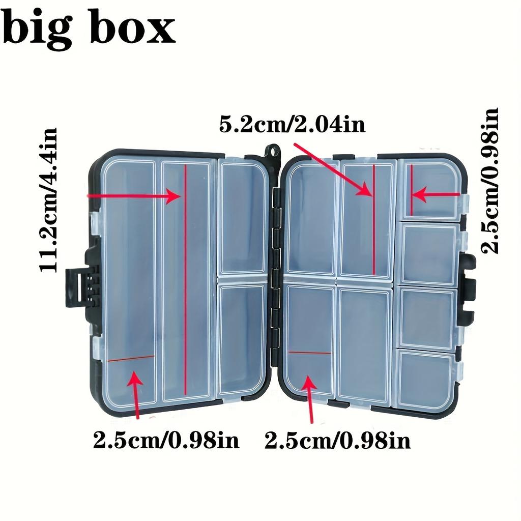 FTK Multi-Section Storage Box, Double-Sided Tackle Box - Convenient Bait, Hook and Bait Organizer