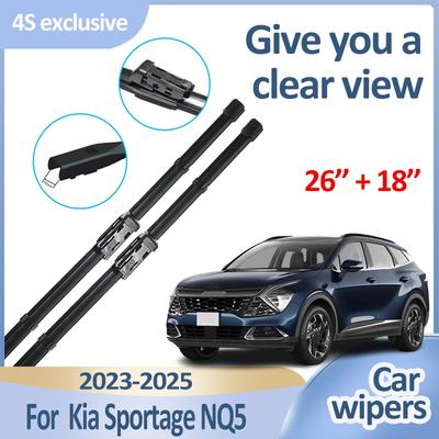 Car Front Wiper Blades For Kia Sportage NQ5 Accessories  2024 2025 Durable Windshield Windscreen Wipers Blades Strip Tools