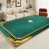 Luxury Green Large Living Room Rug Golden Border Antiskid Room Decoration Home Mats Soft Fluffy Lounge Carpet Machine Washable