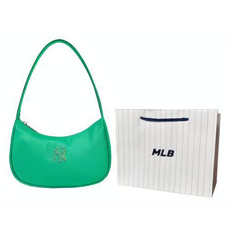 New MLB Nylon Shoulder Bag Dumpling Bag Shoulder Bags Women's Grass Green/Teal 3ABQS032N-50GNS