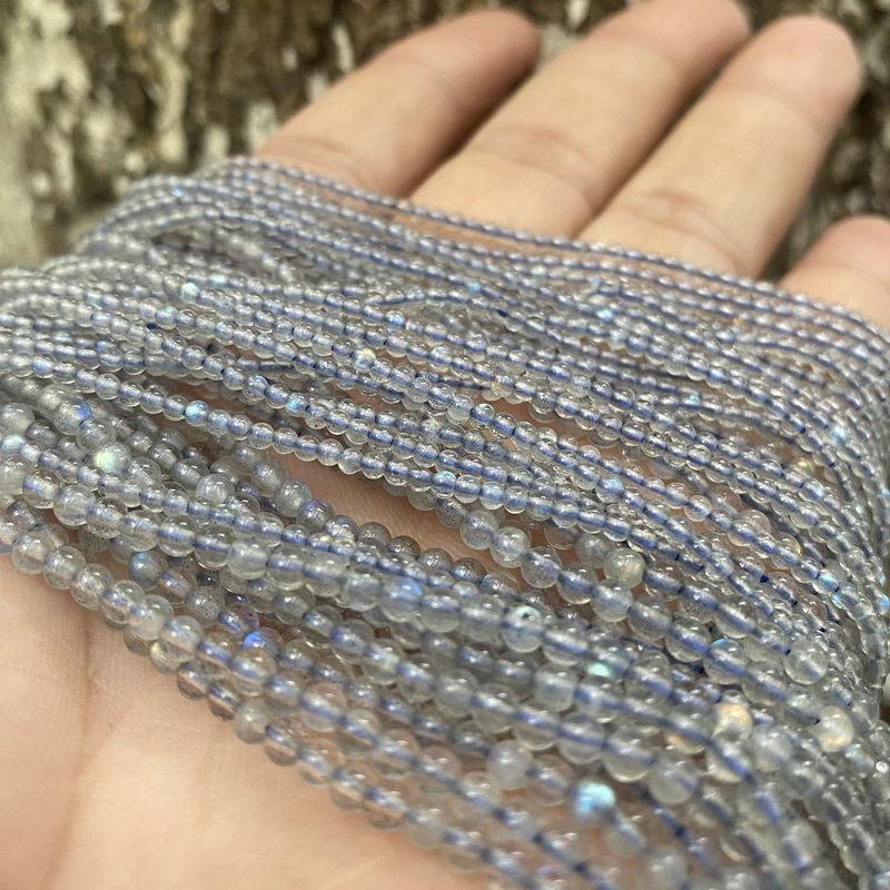 Přírodní kámen Labradoritové korálky 2/3/4/mm Kulaté hladké korálky Pro výrobu šperků Náušnice Náramek Náhrdelník Příslušenství